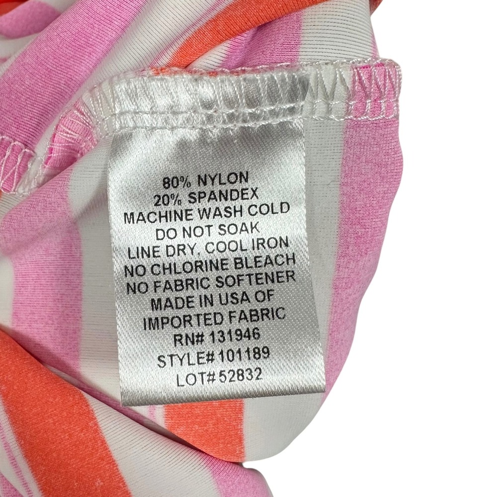 Jude Connally Laney Tunic Dress Pink Orange Stripe Resort Preppy Size L USA Made - Picture 12 of 13